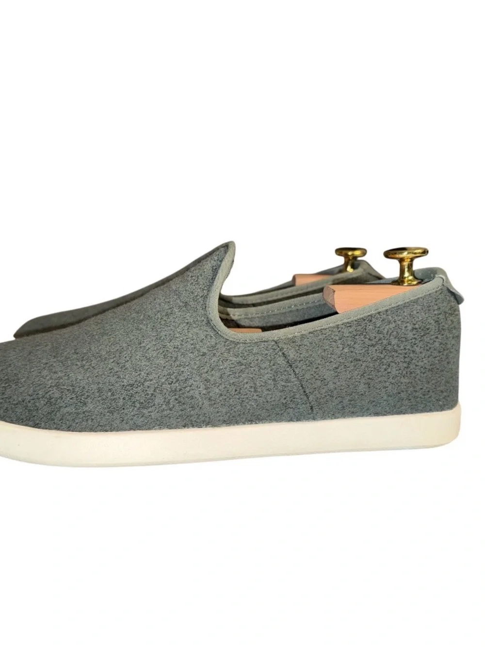 allbirds Wool Slip-On Sneakers in Heather Gray and Cream